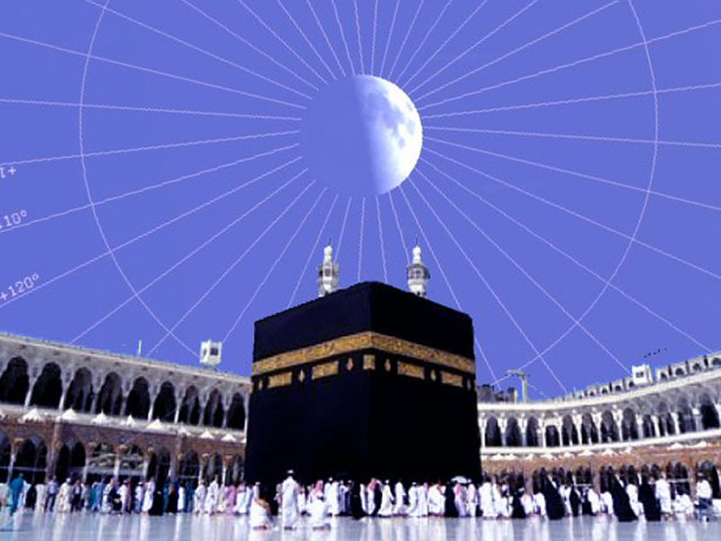 رصد ظاهرة فلكية فوق الكعبة مع غروب الشمس